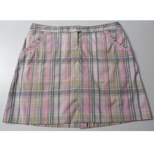 Izod Pink Plaid Golf Skort ( Skirt/ Shorts ) Sz 2